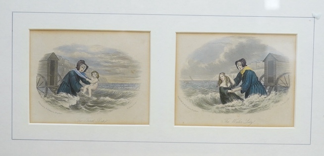 After R. Forse, set of six Brighton interest coloured engravings, mounted and framed as three to include: The Beauties of Brighton, The Water Witch and The Water Lily, each published by W. H. Mason, Brighton, together wi